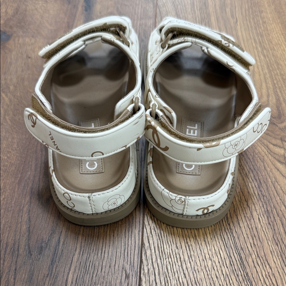 Chanel Dad Sandals - Cream and Brown - Picture 3 of 6